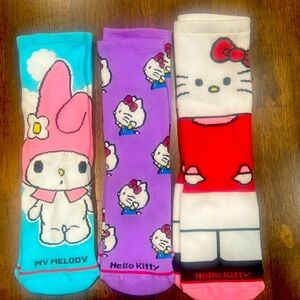 Pre-owned Hello kitty socks . Bundle of 3 socks